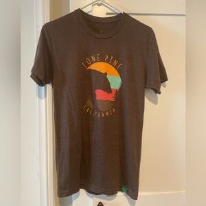 Brown Crew Neck Short Sleeve Lone Pine California T-Shirt